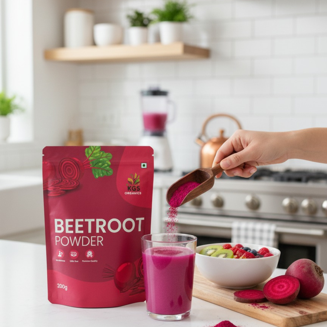 KGS Organics Beetroot & Moringa Powder Combo Pack (200g + 100g)