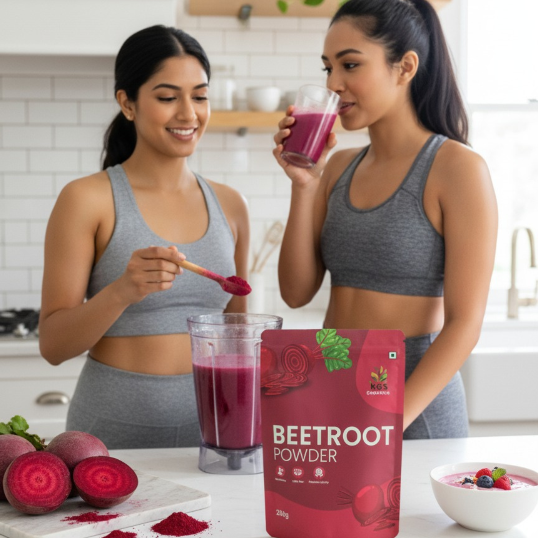 KGS Organics Beetroot & Moringa Powder Combo Pack (200g + 100g)