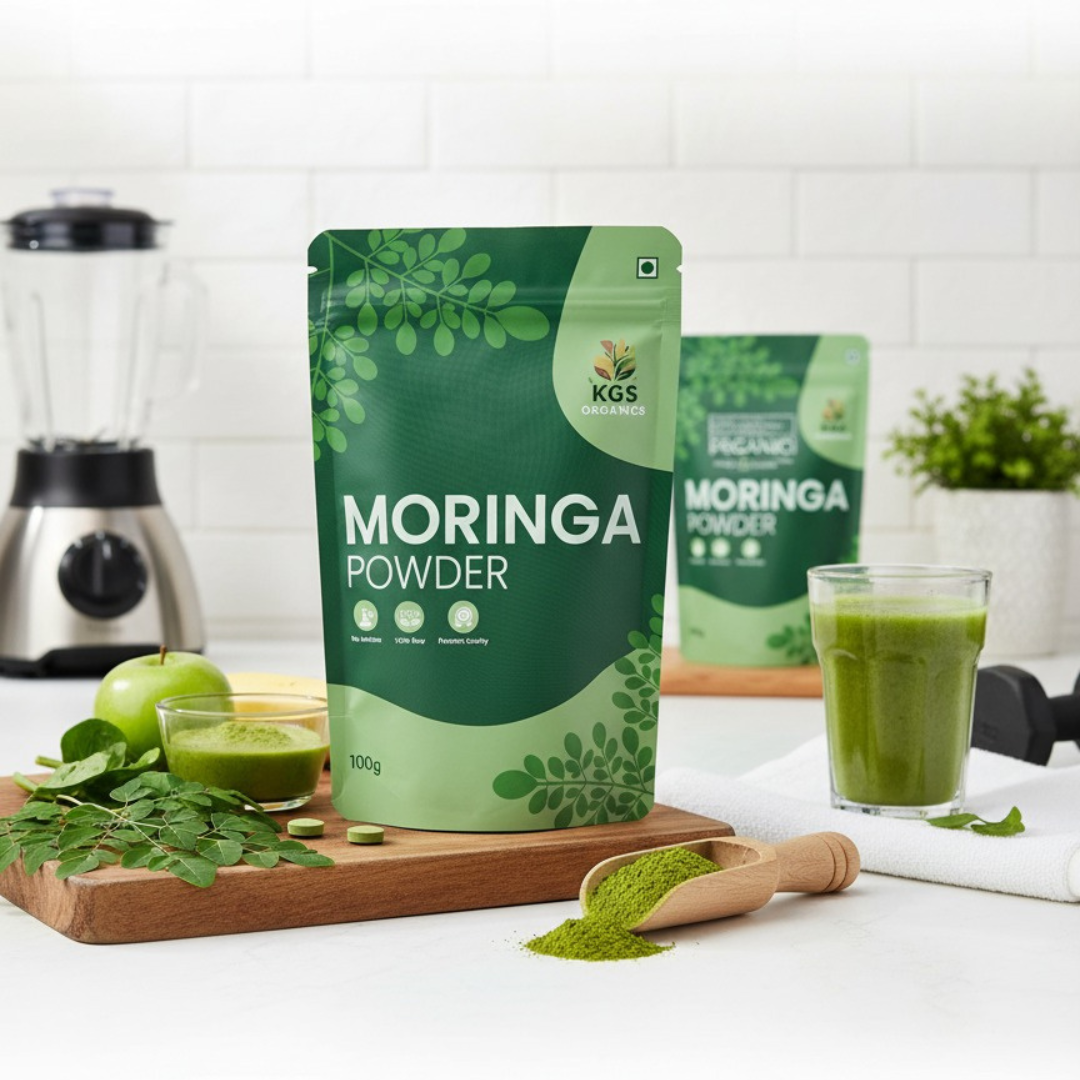 KGS Organics Ashwagandha & Moringa Powder Combo Pack (200g + 100g)