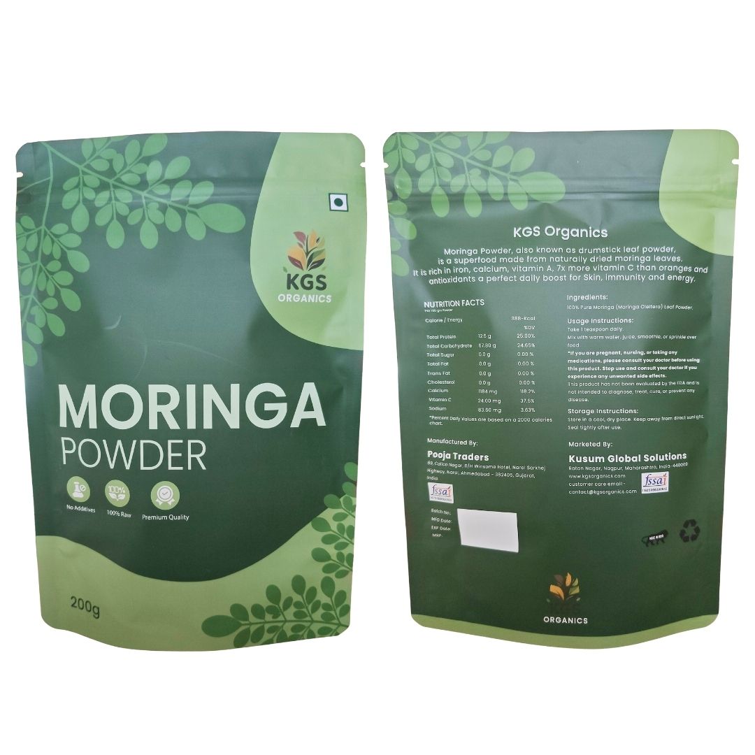 KGS Organics Moringa Powder 200g | Superfood for Daily Nutrition